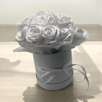 Rozenboeket - Satijnen boeket - Rozen - Wit