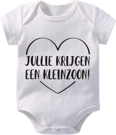 Hospitrix Baby Rompertje met Tekst Jullie Krijgen een Kleinzoon | Korte Mouw | Cadeau voor Zwangerschap | Bekendmaking | Aankondiging | Aanstaande Moeder | Moederdag