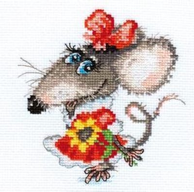 Borduurpakket Muis - Alisa
