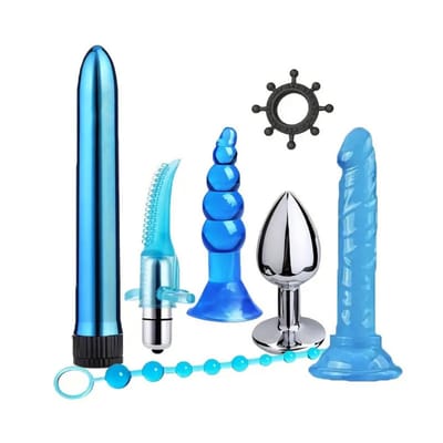 Bovista Buttplug Set - Sex Toys voor Koppels - Mannen - Vrouwen - Anaal - 7 Delige Set - Blauw