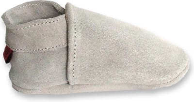 Aapie Basic Grijs - babyslofjes - leer - kleur grijs - antislip - maat S