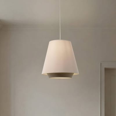 Maco Design Sensei doblo hanglamp, crème/groen, Ø 50 cm, textiel
