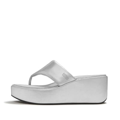 FitFlop FitFlop Platfforms Wedge Toe-Post Sandals ZILVER - Maat 42
