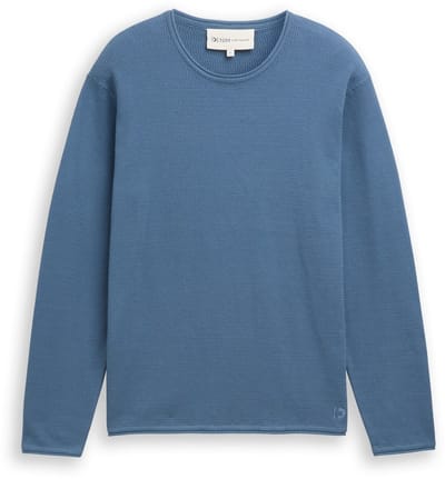 Tom Tailor Denim - Gebreide trui van katoen - Maat XXL - dusty denim blue