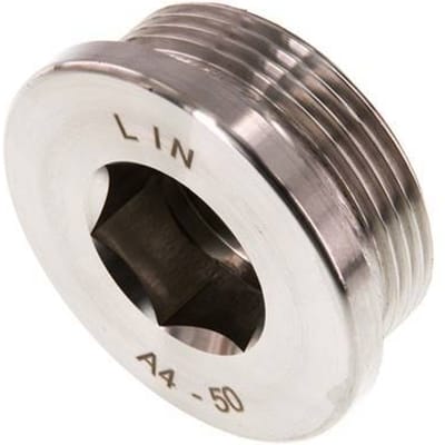 G 1 1/2'' RVS Plug met Binnenzeskant 40 Bar - FL1-M-S-112G-I