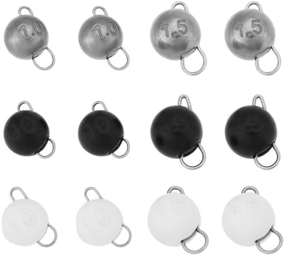 Dailygoods- Visgewichten 12 Stuks - Tungsten Cheburashka - 1g/1.5g - Geschikt voor Zoetwater/Zoutwater - Wolfraam - Diverse Kleuren - Vislood