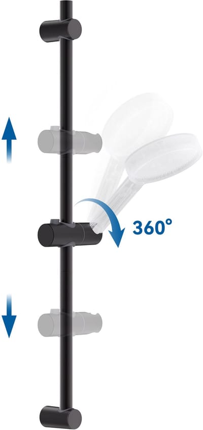 Auralum max Glijstang - 90 cm - Verstelbaar - Universal Douchestang - Douche Glijstang - Aanpassen aan oude gat - Zwart
