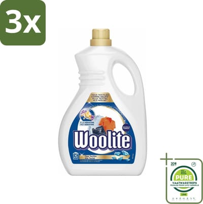3 x Woolite - Wasmiddel - Vloeibaar Wasmiddel - Alle textiel - 25wb/1,5L - Grootverpakking - Wasmiddel Voor Textiel - Keratine Wasmiddel - Textiel Verzorging - Pluisvoorkomend Wasmiddel - Vezelbescherming
