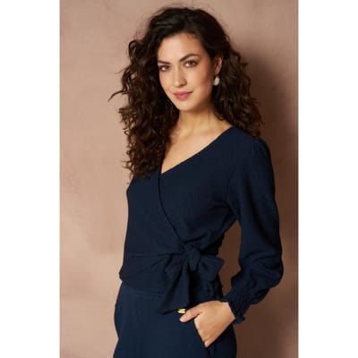Top Isa - Structured Wrap | Dark Blue