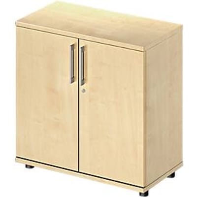 Vleugeldeurkast TETRIS WOOD - B 800 x D 421 x H 800 mm - 2 OH - hoogte inclusief glijders - ahorn decor - ons merk Schäfer Shop Genius