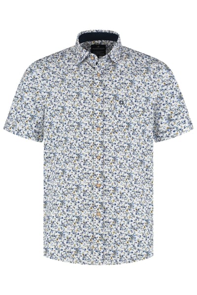 Fellows United Fellows United Korte Mouw Overhemd Mini Flower Oker  XL
