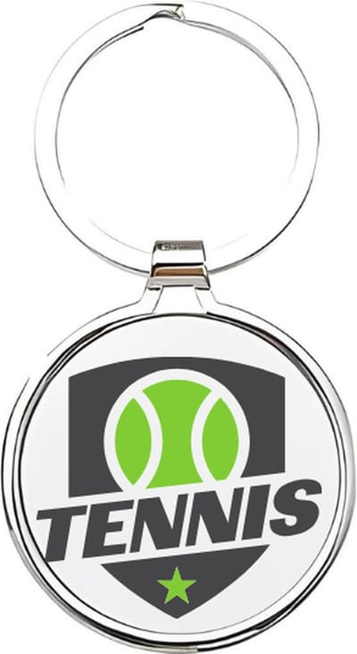 Akyol - tennis Sleutelhanger - Tennis - tennissers - cadeau - sport sleutelhanger - sport - gepersonaliseerd - tennissers - sleutelhanger voor tennissers - racket - sleutelhanger voor jongens - bal - ballen - sleutelhanger van tennisbal - 4 x 7,5 CM