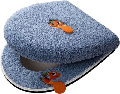 Livano Wc Bril Hoes - Toiletbril Cover - Toiletbril - Wc Deksel - Toiletafdekking - Verwarmde Wc Bril - (Niet Elektrisch) - Zacht - Blauw