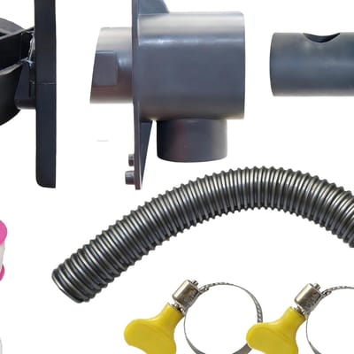 Regenton Omleidingsset - Dakopvang Trechter - Regenwater Verzamelen - Quick-Drain Systeem - 70-110 mm - Zwart