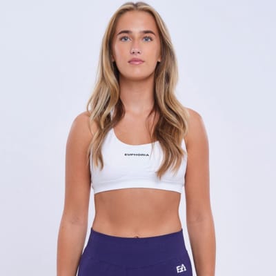 Euphoria Sport BH - Sportkleding Dames - Zonder Beugel - Uitneembare Pads - Vochtafvoerend - Wit - Maat S