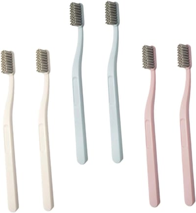 Tandenborstels Set - Harde Borstels - Reizen & Dagelijks - 6 Stuks Pakket - 19cm Lengte - Gemengde Kleuren
