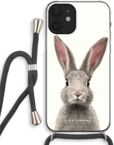 Case Company® - Hoesje met koord geschikt voor iPhone 12 mini hoesje met Koord - Daisy - Telefoonhoesje met Zwart Koord - Bescherming aan alle Kanten en Over de Schermrand