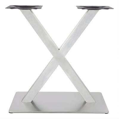Tafelpoten – Voor Eettafel – X-Vormige RVS Tafelpoten, Modern Onderstel, 72 cm Hoog – Zilver