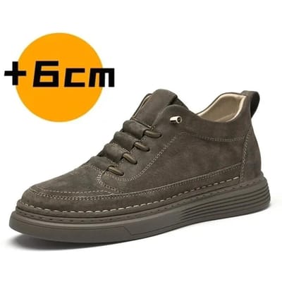 Echt Leer Verhogende Schoenen Lift Schoenen Hoogte Verhogend Schoeisel Heren Hoogte Verhogende Binnenzool 6CM Heren Sneakers Skateschoenen 36 black