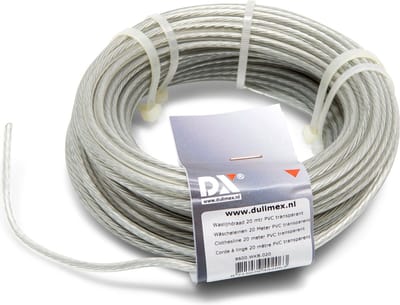 Dulimex waslijndraad 30 meter PVC transparant