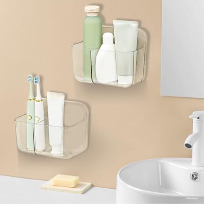 Praktische Badkamer Planken zonder Boren, 2-delige Wandplank voor Shampoo en Douchegel, Zelfklevende Organiser voor Badkamer en Keuken