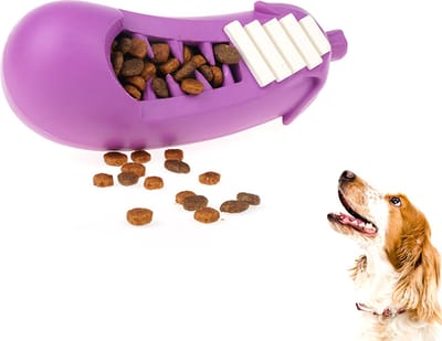 Meritosh© Aubergine Snackbal hond - Honden speelgoed - Interactief speelgoed intelligentie - Voerbal - Voedseldispenser
