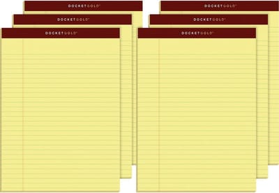 Schrijfblokken 8-1/2" x 11-3/4" Juridische Regel 50 Vellen 6-Pack