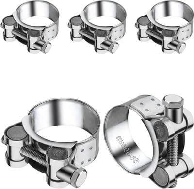 Set van 5 RVS Hinge Bolt Klemmen voor Uitlaatpijpen - 56-59mm Klemmen voor Uitlaat, Slangen en Waterleidingen