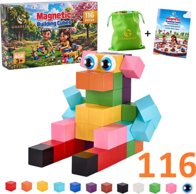 Ghareebo Magnetische Blokken – 116 stuks – Montessori Speelgoed 3 Jaar