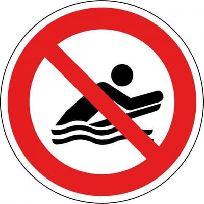 Verboden te bodyboarden bord - kunststof - P063 300 mm