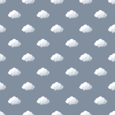 Behang - Wolken - Lucht - Blauw Wit - Babykamer Kinderkamer Jongens - Vliesbehang - 0,53 x 10,05 M - Happy