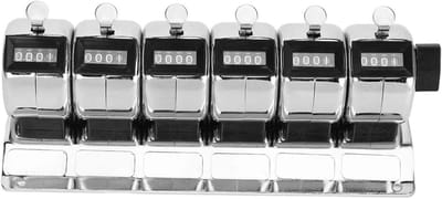 Mechanische Teller - Handteller Clicker - Getallen Tellen - Roestvrij Staal - 4-cijferig - Zilverkleurig