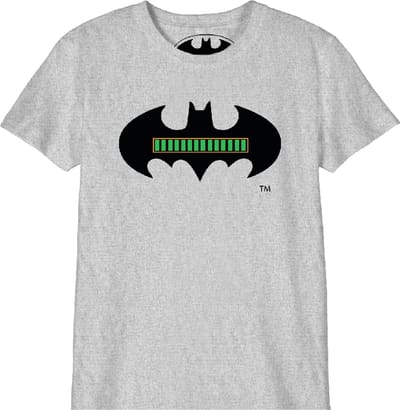 DC Comics - Full Battery Batman Kinder T-Shirt Grijs - 6 Jaar