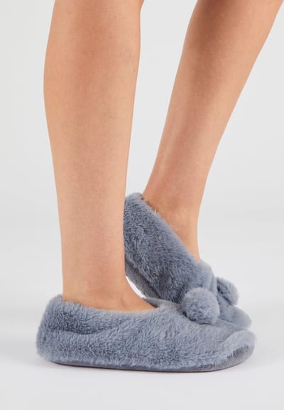 Damart - Zacht gebreide pantoffels Thermolactyl - Dames - Grijs - 36/38