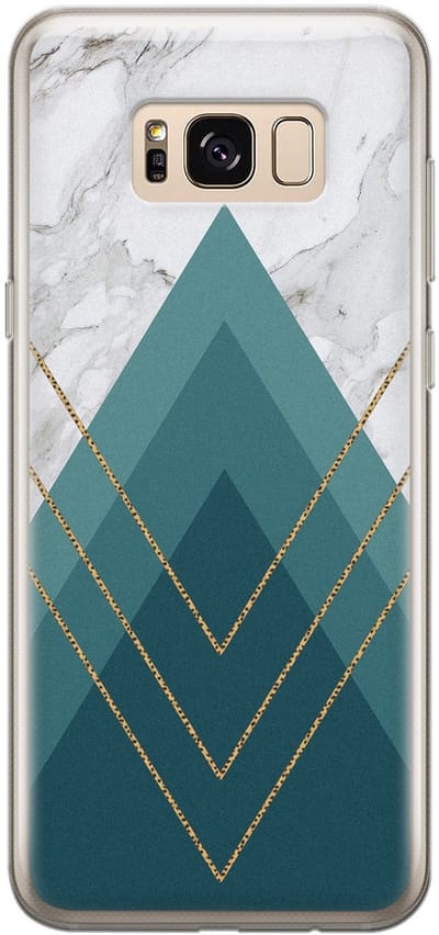 Leuke Telefoonhoesjes - Hoesje geschikt voor Samsung Galaxy S8 - Geometrisch blauw - Soft case - TPU - Print / Illustratie - Blauw