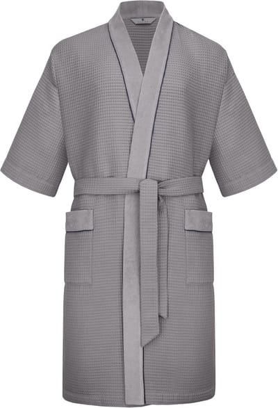 Heren Badjas Kimono van 100% Katoen met Wafelstructuur