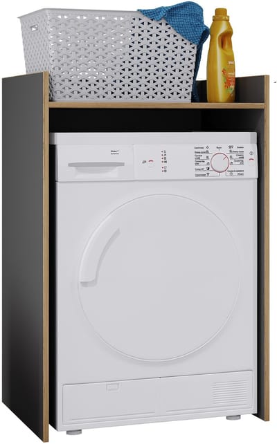 VCM Waschmaschinenschrank mit Ablagefläche, Maße Überbauschrank ca. H. 100 x B. 67 x T. 48 cm, Waschmaschinenregal für Bad und Waschküche, Waschmaschinenüberbauschrank- Rislo L