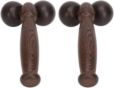 Dailygoods- Handroller Dubbele Bal Massager - 2 Stuks - Houten Roller - Gezichtsmassageroller - Ergonomisch Handvat - Draagbaar voor Huidverzorging - Massageroller