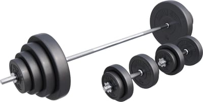 Gorilla Sports Lange Halterset 100 kg - Kunststof - Schroefsluitingen - Gewichten