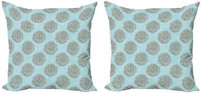 ABAKUHAUS Dahlie-Blume Kussenhoezen – Set van 2x40x40 cm – Dubbelzijdig bedrukt – Met rits – Multicolor