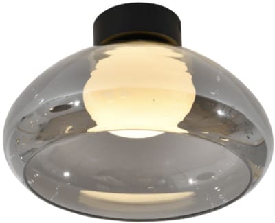 Kosilum - Théoria - Plafondlamp - Gerookt grijs en wit - Metaal en glas