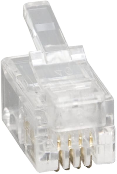100x RJ9 Modulaire Stekker 4P4C – Telefoonhoorn Connector – Vergulde Contacten – Transparant - 100 Stuks [05217]