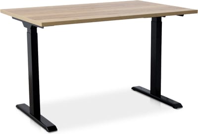Zit-sta bureau snelslinger verstelbaar - MRC FAST FLEX | 120 x 80 cm | frame zwart - blad robuust eiken