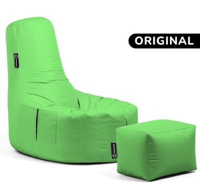 Casacomfy Gamer Original - Zitzak met Voetbankje - Volwassenen & Tieners - Ergonomisch - Waterbestendig - Lime