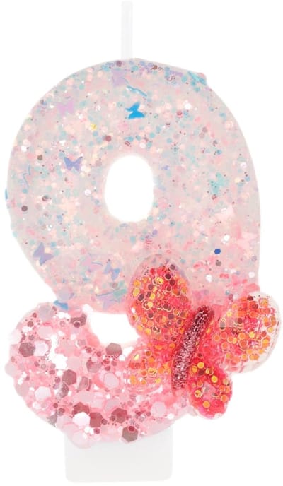 Dailygoods- Verjaardagskaarsen nummer 9 - Roze Kaarsen - Taartdecoratie - 3D-Design - Rookvrij - Glanzend Uiterlijk - Taartkaarsen