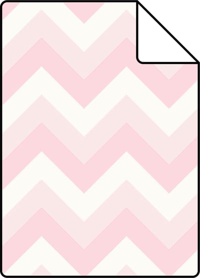 Proefstaal ESTAhome behang zigzag motief licht roze en wit - 26.5 x 21 cm - 138709-S