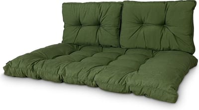 Madison - Loungekussen - Tuinkussen - Palletkussen - Rugkussen - 3-delig - 120cm x 80cm - Florance Groen - Limited Edition