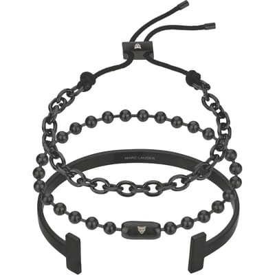 Echte leren/roestvrijstalen armband Marc Lauder