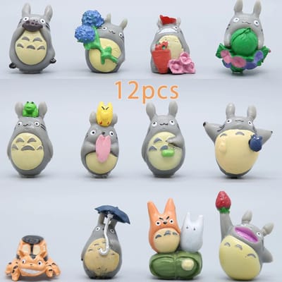 5 stuks figuur Amine totoro Mini Standbeeld Leuke Speeltjes Kamer Decoraties Kawaii Figuren Speelgoed Kind Cadeaus Verzamelingen