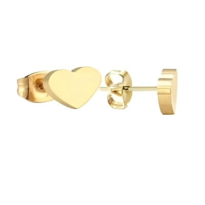 Aramat Jewels | Oorbellen | RVS Hartjes Oorbellen: Perfect Cadeau! | Goudkleur / 8mm | | | | Kinderen, Volwassenen | Verkleurd niet